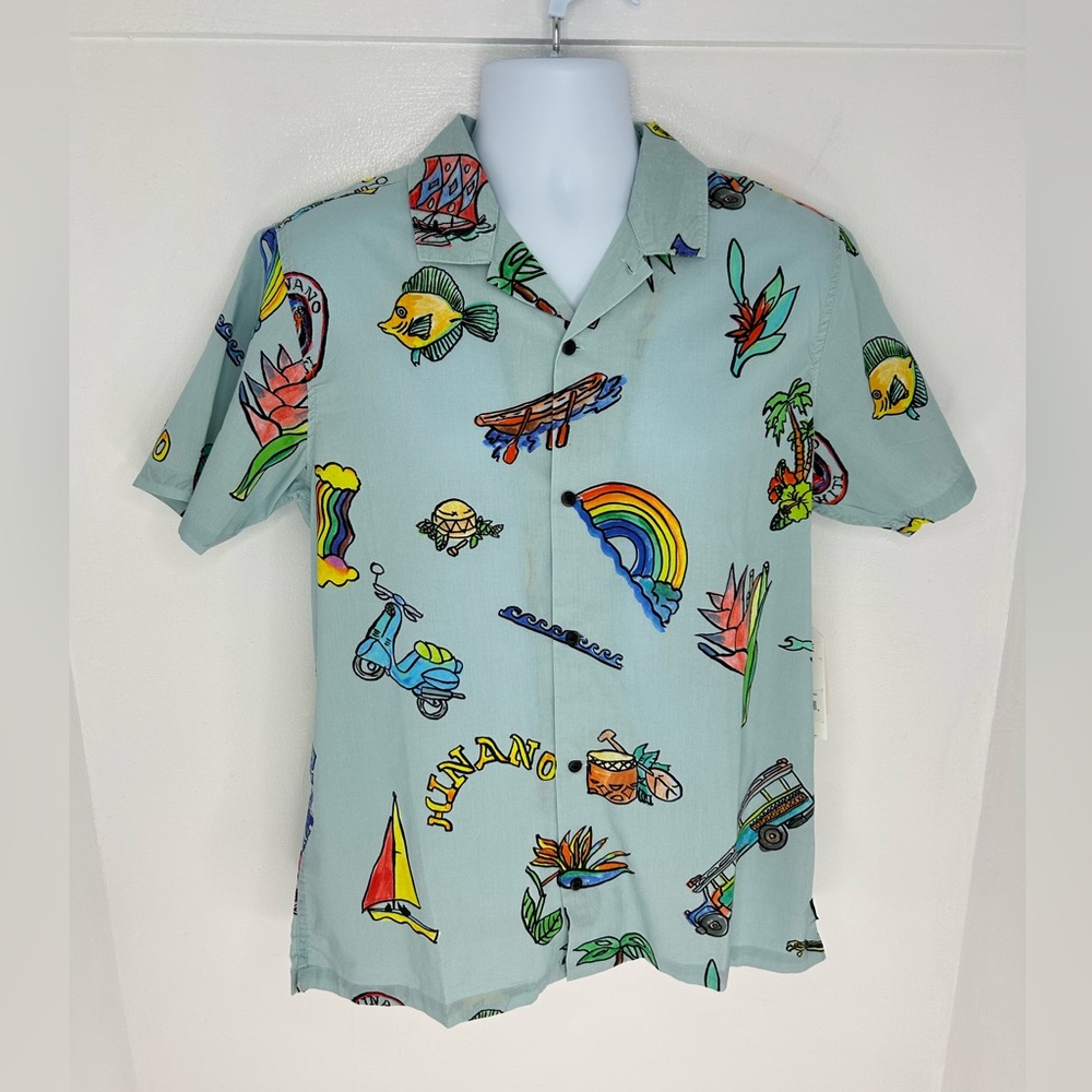 Roark Hinano Gonzo Luau Shirt Men's Medium NWT TIKI Hawaiian Resortwear Beach - Picture 2 of 15